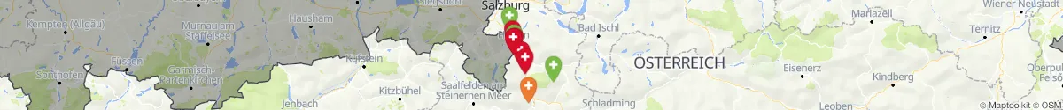 Kartenansicht für Apotheken-Notdienste in der Nähe von Golling an der Salzach (Hallein, Salzburg)